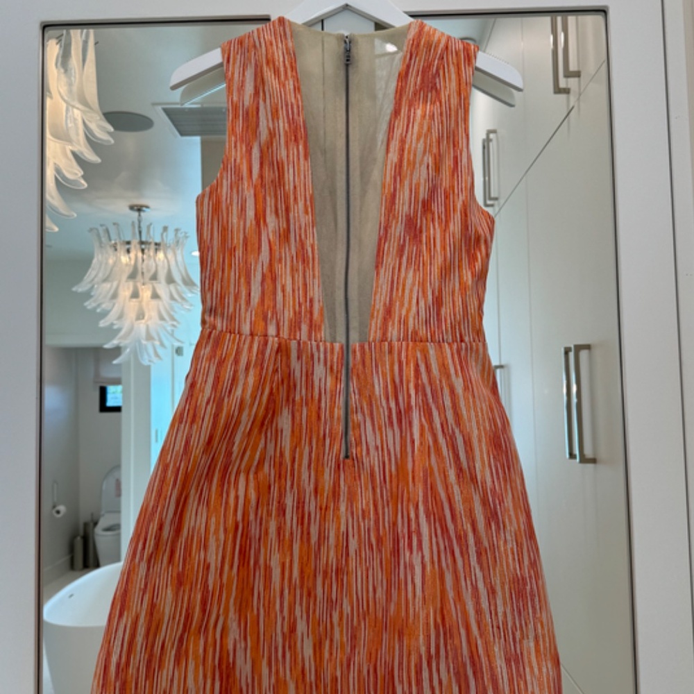 Alice + Olivia Deep Plunge Multi-color Mini Dress - Size 6 - Picture 13 of 13